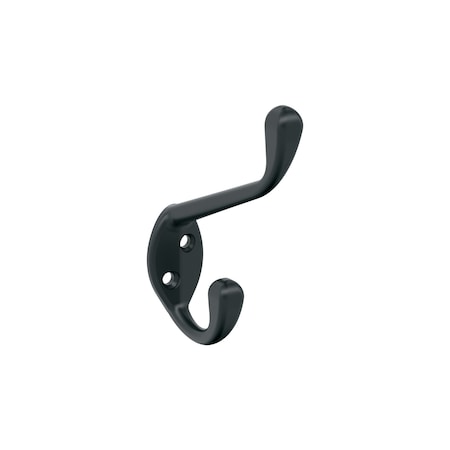 Amerock Noble Traditional Double Prong Matte Black Wall Hook H55451MB